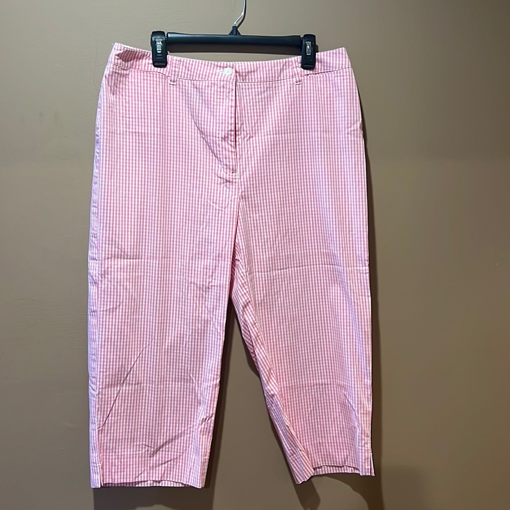 Lauren Ralph Lauren Pink Gingham Cotton Capris